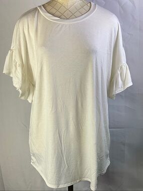 Acting Pro Short Ruffle Sleeve T-shirt Size XL NWOT